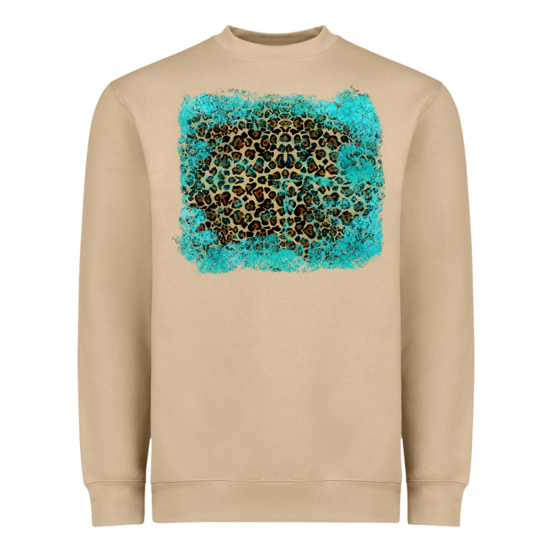 Leopard Turquoise Heavyweight Sweatshirt by RanaPortraitStore | Teevron