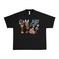 Black Happy Easter Urban Heavy Tee - CowhideDigitalArt