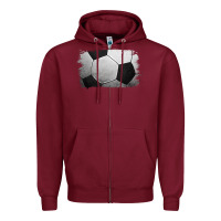 Burgundy soccer brushstroke Zipper Hoodie - Jasminsmagicworld