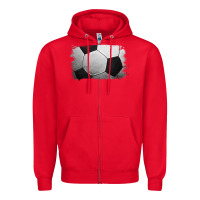 Red soccer brushstroke Zipper Hoodie - Jasminsmagicworld