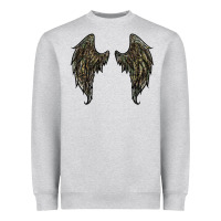 Heather Grey leopard camouflage wings Heavyweight Sweatshirt - RanaPortraitStore