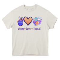 Cream Peace Love Dental Heavy Core Tee - Jasminsmagicworld