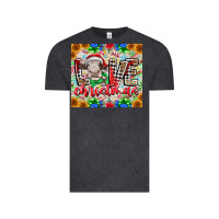 Vintage Black Love Christmas cow Vintage Tee - CowhideDigitalArt