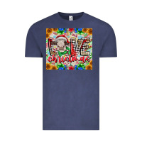 Vintage Denim Love Christmas cow Vintage Tee - CowhideDigitalArt