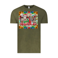 Vintage Olive Love Christmas cow Vintage Tee - CowhideDigitalArt