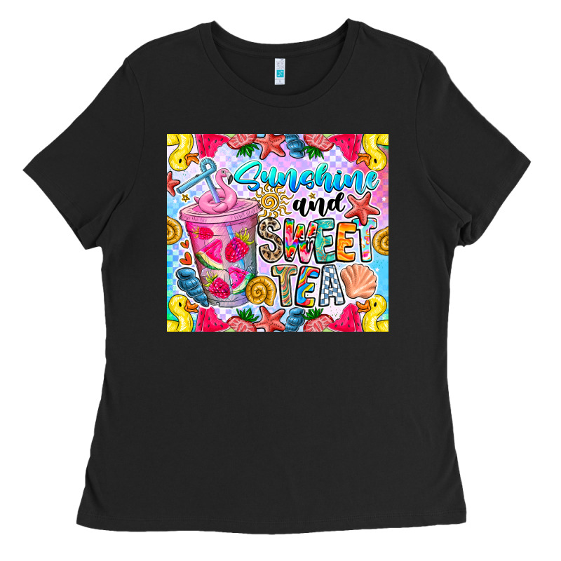 Summer Vibes With Sweet Tea Ladies Tee by CowhideDigitalArt | Teevron