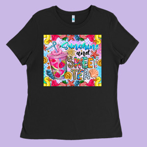 Summer Vibes With Sweet Tea Ladies Tee Designed By Cowhidedigitalart