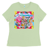 Matcha summer vibes with sweet tea Ladies Tee - CowhideDigitalArt