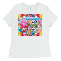 White summer vibes with sweet tea Ladies Tee - CowhideDigitalArt