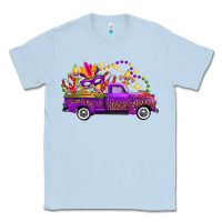 Dusty Blue Mardi Gras Leopard Truck Classic Tee - FaDigitalArtStudio