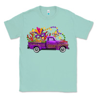 Seafoam Mardi Gras Leopard Truck Classic Tee - FaDigitalArtStudio
