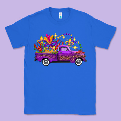 Mardi Gras Leopard Truck Classic Tee Designed By Fadigitalartstudio