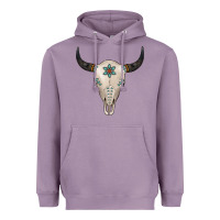Lavender Turquoise Bull Skull Heavyweight Hoodie - Jasminsmagicworld