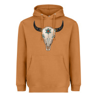 Meerkat Turquoise Bull Skull Heavyweight Hoodie - Jasminsmagicworld
