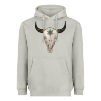 Moon Dust Turquoise Bull Skull Heavyweight Hoodie - Jasminsmagicworld