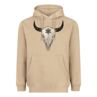 Mushroom Turquoise Bull Skull Heavyweight Hoodie - Jasminsmagicworld