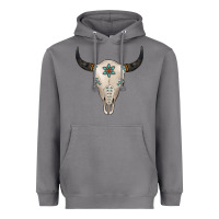 Storm Turquoise Bull Skull Heavyweight Hoodie - Jasminsmagicworld