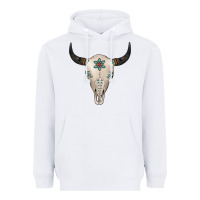 White Turquoise Bull Skull Heavyweight Hoodie - Jasminsmagicworld