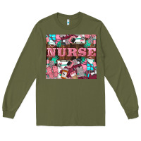 Army Green Nurse Long Sleeve Tee - LillyAllenDesigns