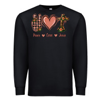 Black Peace Love Jesus Premium Sweatshirt - Jasminsmagicworld