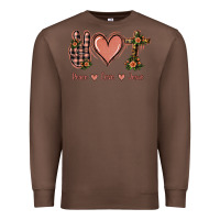 Chestnut Peace Love Jesus Premium Sweatshirt - Jasminsmagicworld