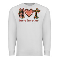 Dove Grey Peace Love Jesus Premium Sweatshirt - Jasminsmagicworld