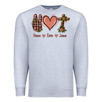 Heather Grey Peace Love Jesus Premium Sweatshirt - Jasminsmagicworld