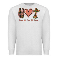 Oatmeal Heather Peace Love Jesus Premium Sweatshirt - Jasminsmagicworld