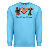 Ocean Blue Peace Love Jesus Premium Sweatshirt - Jasminsmagicworld
