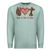 Seafoam Peace Love Jesus Premium Sweatshirt - Jasminsmagicworld