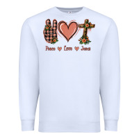 White Peace Love Jesus Premium Sweatshirt - Jasminsmagicworld