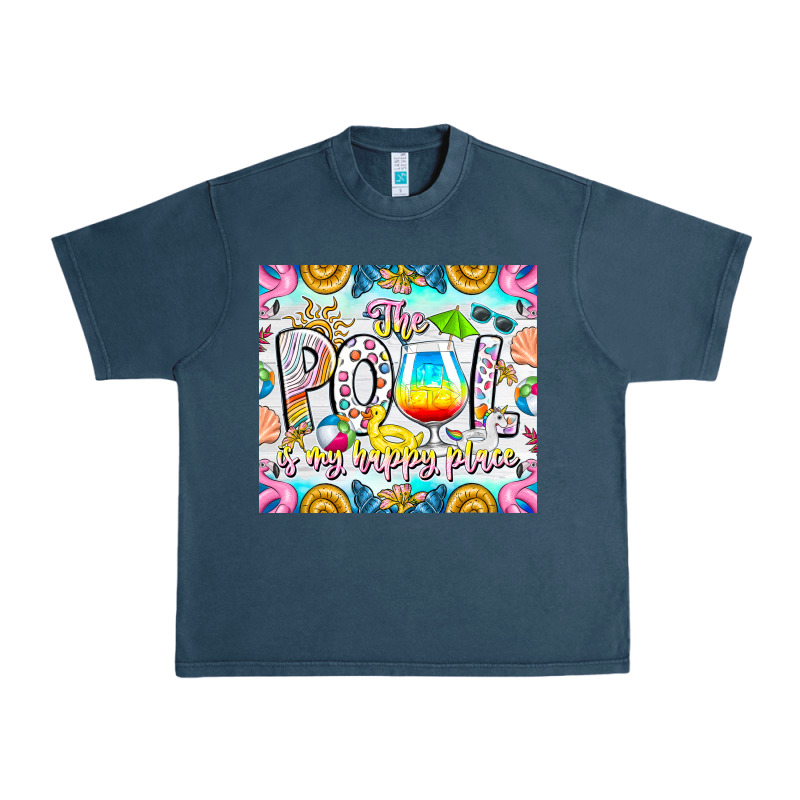 The Pool Is My Happy Place Urban Heavy Tee by CowhideDigitalArt | Teevron