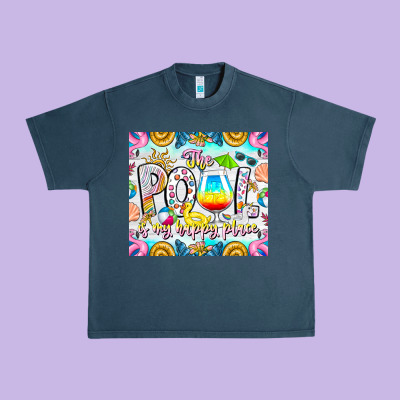 The Pool Is My Happy Place Urban Heavy Tee Designed By Cowhidedigitalart