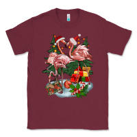 Burgundy Christmas flamingo Classic Tee - BarkalooDesign