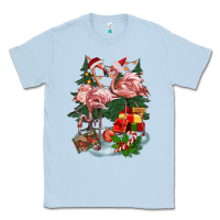 Dusty Blue Christmas flamingo Classic Tee - BarkalooDesign