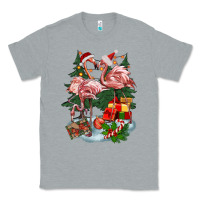 Heather Grey Christmas flamingo Classic Tee - BarkalooDesign
