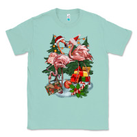 Seafoam Christmas flamingo Classic Tee - BarkalooDesign