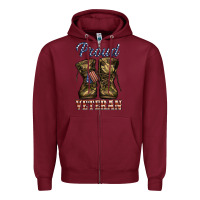Burgundy proud veteran camo shoes Zipper Hoodie - Jasminsmagicworld