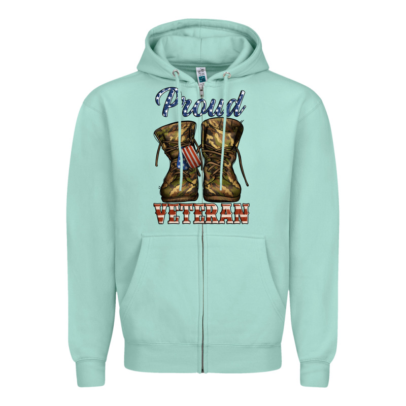 Proud Veteran Camo Shoes Zipper Hoodie by Jasminsmagicworld | Teevron