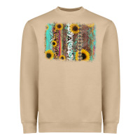 Mushroom aztec leopard turquoise sunflower background Heavyweight Sweatshirt - RanaPortraitStore