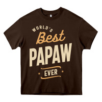 Chocolate Brown Mens Best Papaw Ever Funny Dad / Grandpa Heavy Core Tee - DesigneFamous