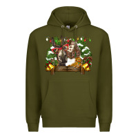 Army Green christmas donkey candy house Premium Hoodie - BarkalooDesign