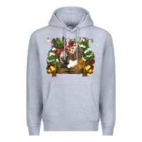 Heather Grey christmas donkey candy house Premium Hoodie - BarkalooDesign