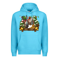 Ocean Blue christmas donkey candy house Premium Hoodie - BarkalooDesign