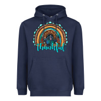 Navy western thanksgiving rainbow with turkey Heavyweight Hoodie - RanaPortraitStore