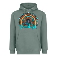 Sage western thanksgiving rainbow with turkey Heavyweight Hoodie - RanaPortraitStore