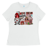 White Iam Gnome For My Baking Ladies Tee - CowhideDigitalArt