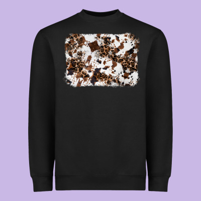 Cowhide Leopard Background Heavyweight Sweatshirt Designed By Ranaportraitstore