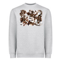 Heather Grey cowhide leopard background Heavyweight Sweatshirt - RanaPortraitStore