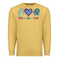 Antique Gold Peace Love Teach Premium Sweatshirt - Jasminsmagicworld